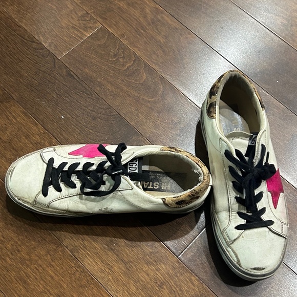 Golden Goose Size 37 Cheetah Print and Pink Star - Picture 4 of 5